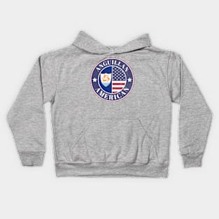 Proud Anguillan-American Badge - Anguilla Flag Kids Hoodie